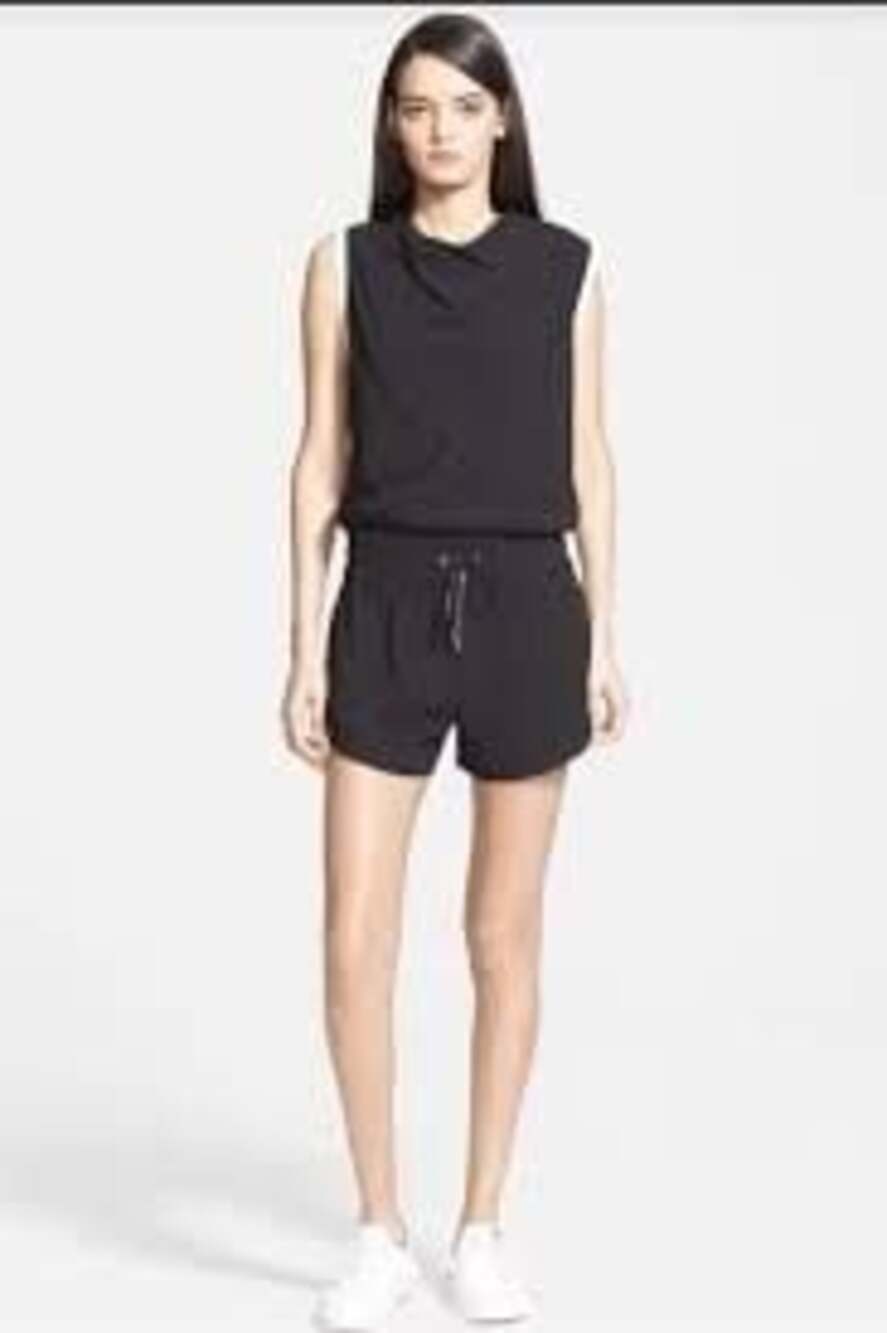 Helmut Lang Torsion Cowl Neck Sleeveless Drawstring Romper